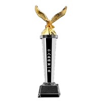 Trophée en cristal transparent K9 personnalisé en forme d'aigle de la marque YZ Manufacturer, gravure personnalisée, poli, cadeau d'entreprise, récompense