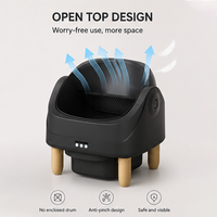 Bac à litière intelligent pour chat à ouverture supérieure, auto-nettoyant, en plastique, facile à nettoyer, avec capteur de sécurité, ventilé, contrôle par application, pour plusieurs chats, utilisation en intérieur