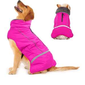 Traje de nieve reflectante para cachorros de estilo clásico, impermeable y resistente al viento con cuello polar, abrigo cálido de poliéster para perros, ropa para mascotas de invierno - Product Image 1