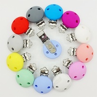 Support de sucette rond en silicone pour bébé, clips de sucette, anneaux de dentition pour nourrissons, sans BPA - Grande Vente
