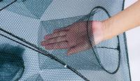 Filets de pêche portables pliés pour crevettes Double 2mm-4mm galvanisation à chaud pour parapluie ensemble de pêche en Nylon Durable PP PE