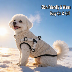 Veste-<span class=keywords><strong>harnais</strong></span> d'hiver pour chien 2-en-1, épaisse et rembourrée, avec anneau <span class=keywords><strong>de</strong></span> laisse, pour Golden Retriever et Labrador, idéale pour les promenades par temps froid - Product Image 2