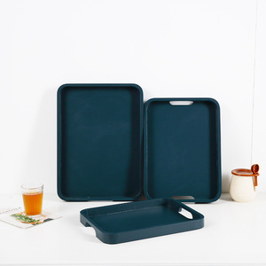 Plateaux de service carrés en bambou Chuangtai, style Morandi, avec poignée, pour servir le thé et le pain - Product Image 4