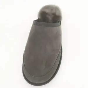 Pantofole mocassino in pelle di pecora personalizzate OEM HQS-MS001 pantofole in vera pelle di pecora pantofole in lana di agnello per uomo