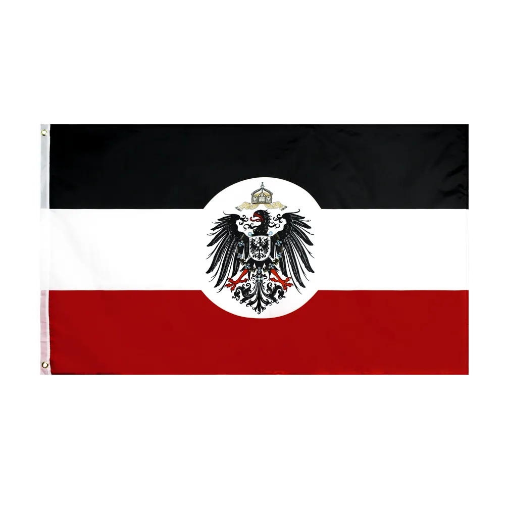 Venta al por mayor negro blanco rojo Impresión de pantalla de seda de Color envío rápido 3 'x 5' poliéster colgante de pared impreso alemán águila negra bandera