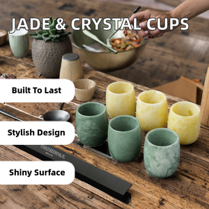 Vente en gros de tasses en jade vert poli gravé Pellocci, tendance de la mode pour la décoration de la maison et les souvenirs - Product Image 2