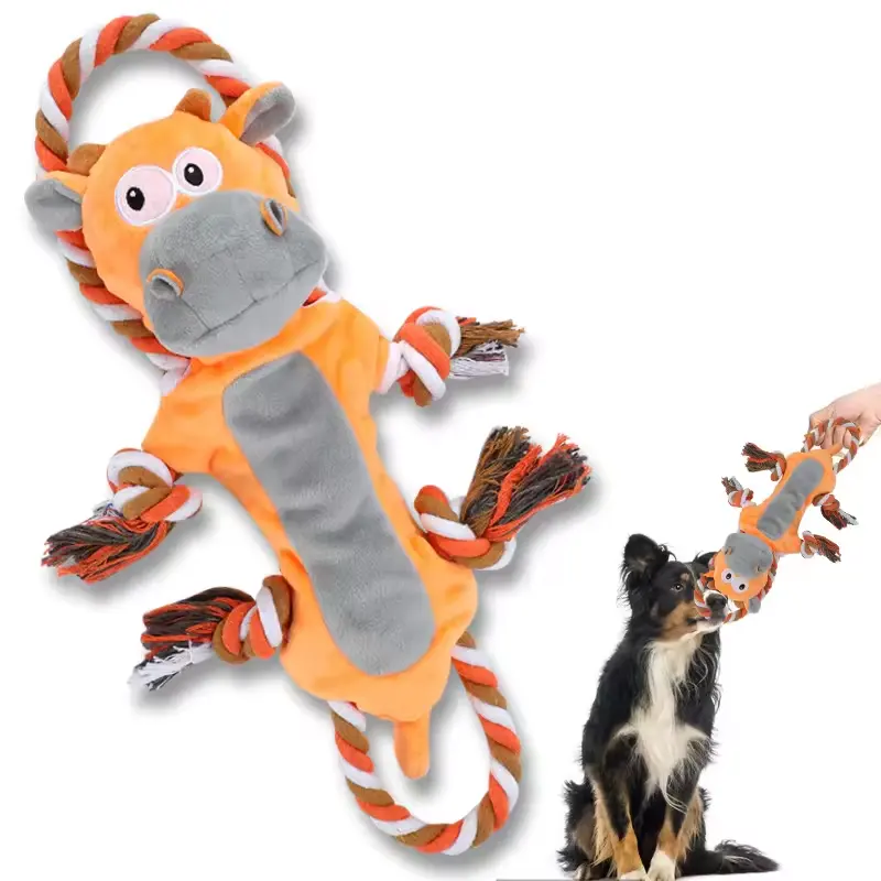 Succo Pet Cartoon simpatico cane di mucca durevole giocattoli interattivi cigolanti giocattoli per animali