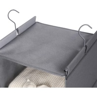 Organisateur de placard suspendu pliable 4 niveaux en non-tissé avec poches en maille, 2 tiroirs et 2 cintres métalliques – Sac de rangement pour armoire (vente directe usine)
