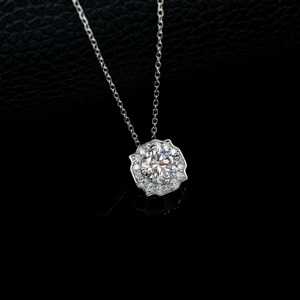 925 Sterling <b>Silver</b> Lab Grown Diamond Trendy Wedding Gift Necklace - Product Image 2