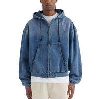 Veste personnalisée de haute qualité Sweats à capuche zippés Sweat à capuche délavé pour hommes
