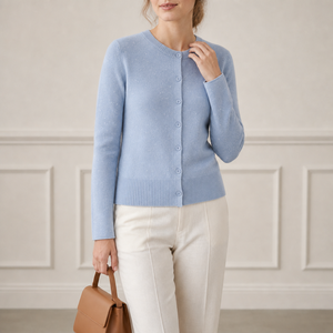 Cardigan en laine mélangée à sequins pour <span class=keywords><strong>femme</strong></span>, col rond, style navetteur, boutons coquille, scintillant, doux, pailleté, fabrication sur mesure OEM - Product Image 3