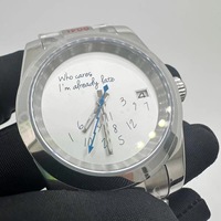 Boîtier de montre 36 mm 39 mm avec lunette à dents de chien, verre saphir, lentille plate inclinée, résistant à l'eau 3 ATM, compatible avec le mouvement NH35