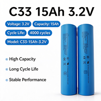 Cellule cylindrique LiFePO4-C33 15Ah, neuve, grade A, décharge continue 3C, pour stockage solaire, véhicules électriques, UPS, alimentation hors réseau pour camping-cars