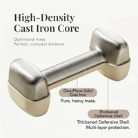 Haltères carrés anti-roulement compacts 2kg*2, beiges premium et marron tendance, pour studios de fitness et salles de sport modernes à domicile