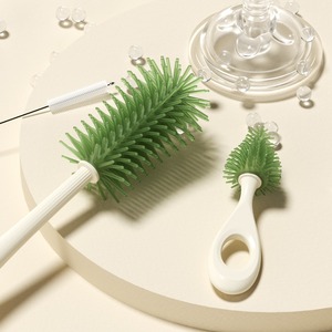 Bachoo 4-en-1 Kit de brosse à bouteille en silicone nettoyeur de mamelon et de paille Logo personnalisable nettoyeur de bouteille d'eau multi-usage - Product Image 3