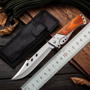 Couteau pliant de chasse Swallowtail HK de qualité industrielle OEM en acier inoxydable, manche en bois, 270 mm, non réglable, garantie 1 an - Product Image 6