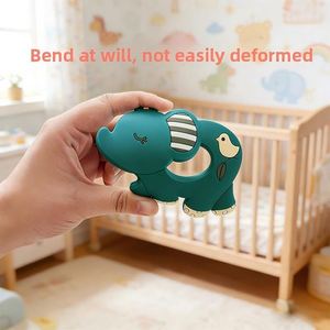 Mordedores de Silicona con Forma de Elefante y Tortuga, Temática de Dibujos Animados para Bebés, Grado Alimenticio, Juguete Suave, 0-24 Meses, Unisex - Product Image 2