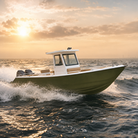 Bateau de pêche en aluminium à deux moteurs, 28 pieds, console centrale, 2x150HP Yamaha, direction hydraulique, pêche en mer, certifié CE, 6 personnes