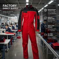 Combinaison de travail pour homme à manches longues en fibre de polyester antibactérienne, design bicolore, taille ajustable
