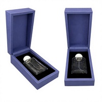 Boîte cadeau rigide personnalisée pour parfum, fragrance, eau de Cologne, avec couvercle à charnière, insert en mousse bleu marine, fabricant de luxe en gros
