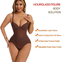 Bodysuit Wanita Desain Baru Tipis Bentuk X, Pengencang Perut, Breathable, Pengangkat Bokong, Bra Terintegrasi, Kawat, Pengait Dapat Disesuaikan