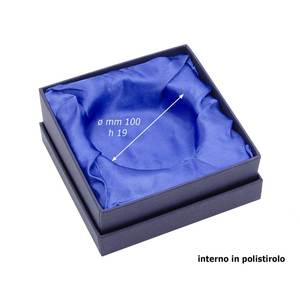 Boîte à bijoux en satin bleu 140x140x35 mm avec doublure en velours pour bagues et colliers - Product Image 2