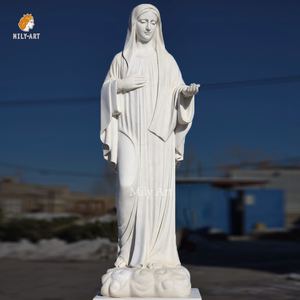 人命サイズ手彫りカトリック宗教大理石メアリー像販売 - Product Image 4