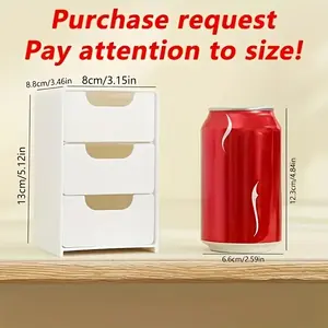 Mini Organizzatore da Scrivania Chic in Plastica a 3 Livelli con Cassetti - per Forniture da Ufficio, Gioielli e Cosmetici - Scatola Divisoria Portatile - Product Image 6