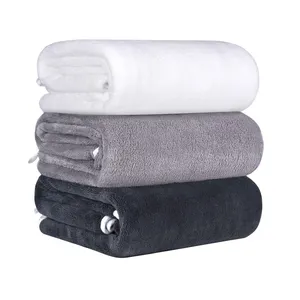 For Shower Pool Beach Bathroom Super Absorbent Soft Quick Dry Plush Microfiber Bath Towels