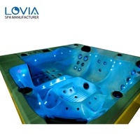 LOVIA Spa extérieur à prix avantageux, hydrothérapie, jacuzzi extérieur pour 6 personnes, spa à remous écoénergétique Balboa avec Wifi