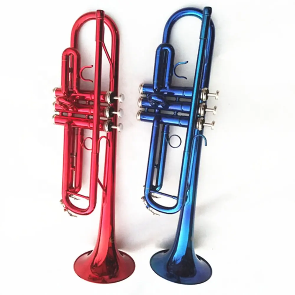 High grade quality factory price professional red black blue cheap copper pipe trumpet