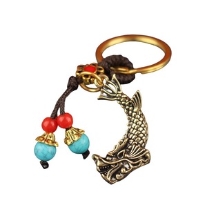 Llavero de latón Dingtong con colgante de Dragón de Nueve Hijos, decoración de mesa Wen Taotie, llavero de coche, regalo - Product Image 1
