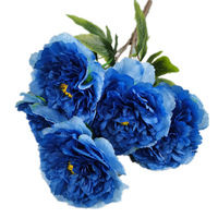 5 pivoines artificielles en pot, fausse fleur, décoration en herbe verte, réaliste, pour la maison, le mariage, le bureau, la table, le jardin, fleur artificielle
