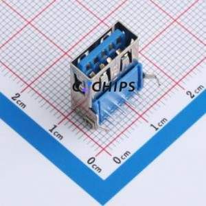 HC-USB3.0-L168-WP USB Connector Bent Lead Through Hole Connector Type-A USB 3.0 Female Right Angle Insert - Product Image 1