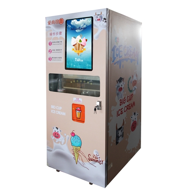 New Retail Smart Payment Can Be Customized Ice Vending Machine for Sale Ice Cream Maker Soft Ice Cream Vending Machine