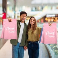 Nouveau sac d'expédition à poignée en poly enveloppe rose en poly personnalisée sacs d'expédition de remerciement recyclables pour vêtements