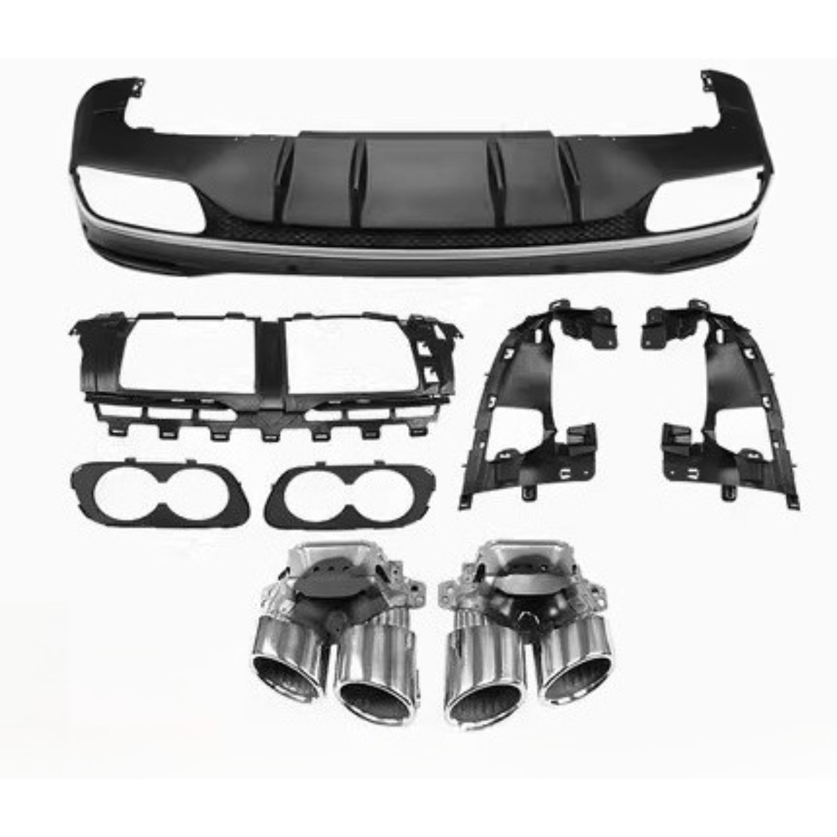 Labio del parachoques trasero, garganta trasera, plateado, 2020-2026