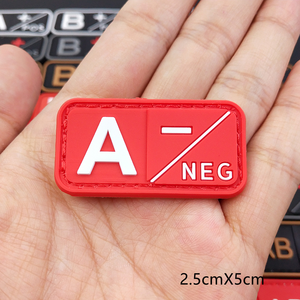 Pegatinas negativas Parche de tipo de sangre positiva para Groupe sanguin Medic Parche de insignias de goma de PVC para ropa - Product Image 4