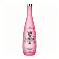 Bouteille d'eau en verre givré de qualité supérieure, rose colorée, 330 ml, 500 ml, 750 ml avec bouchon