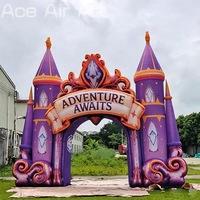 Arche de château gonflable géante, portail d'entrée de château de conte de fées, arche gonflable pour entrée, publicité, décoration de divertissement