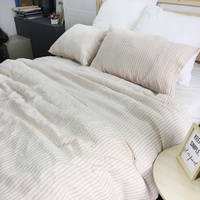 100% fil de lin français tissé quilting draps de lit