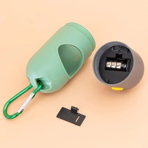 LED Pet Garbage Bag Dispenser With <b>Light</b> Green Blue Pink Gray Color <b>Dog</b> <b>Walking</b> Poop Bag Holder Cross Border Collector - Product Image 2