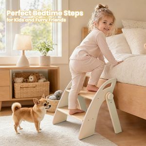 Wooden 2 <b>Step</b> <b>Stool</b> for Toddlers, Foldable 2-<b>Step</b> with Non-Slip Pads and Handles - Product Image 3