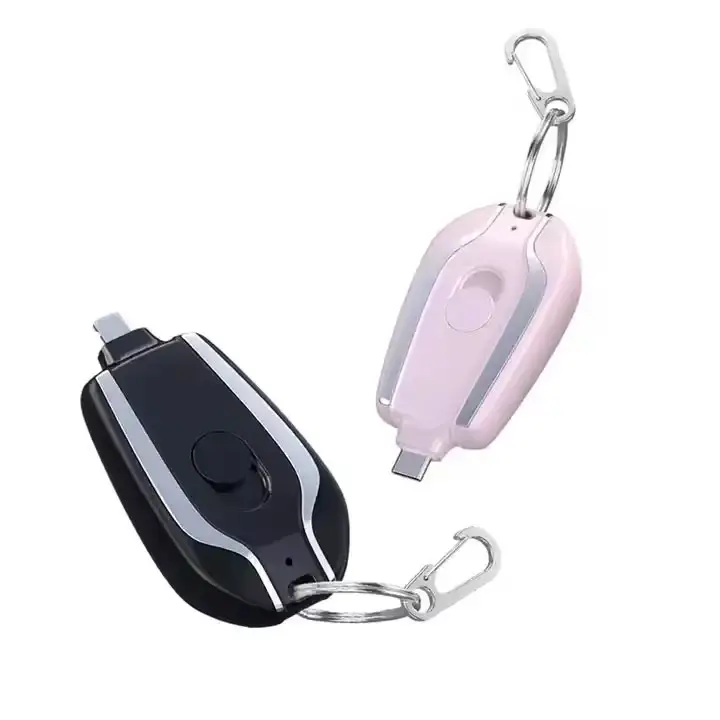 Small Portable Cell Phone Charger Emergency Power Bank With Key Chain 1500mAh Power Bank