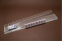 Support à Mahjong en Acrylique à Bord Ondulé Festonné, Support Premium pour Tuiles Solides pour Mahjong Américain et Domino