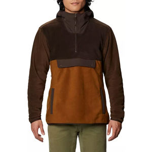 Sudadera personalizada con capucha y cremallera para hombre, sudadera con bolsillo de punto de retazos, abrigo polar bordado para otoño con impresión Digital - Product Image 3