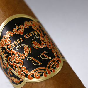 Autocollant de bague de cigare personnalisé de haute qualité, logo en feuille d'or gaufrée, impression offset de luxe, papier adhésif imperméable, étiquette de cigare - Product Image 3