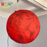 Planète gonflable de taille personnalisée, ballon de Mars gonflable à LED, éclairage de galaxies gonflables