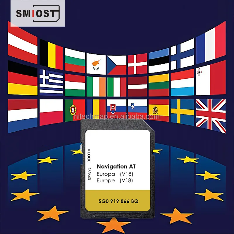 SMIOST SD Navigation Card Android Navi Software Update Pro MIB2 for VW Discover Tiguan Volkswagen 16GB AT V18