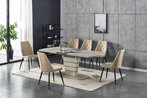 Gran oferta, muebles de lujo, mesa de comedor extensible de alto brillo blanco para 4 6 personas, cena en casa - Product Image 6